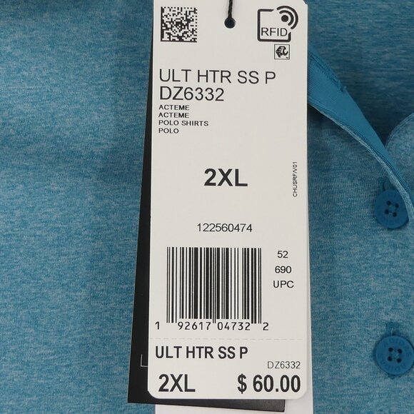 NWT ADIDAS Women’s 2XL Ultimate 365 Heather Blue Polo Shirt UPF 50 - Picture 4 of 8